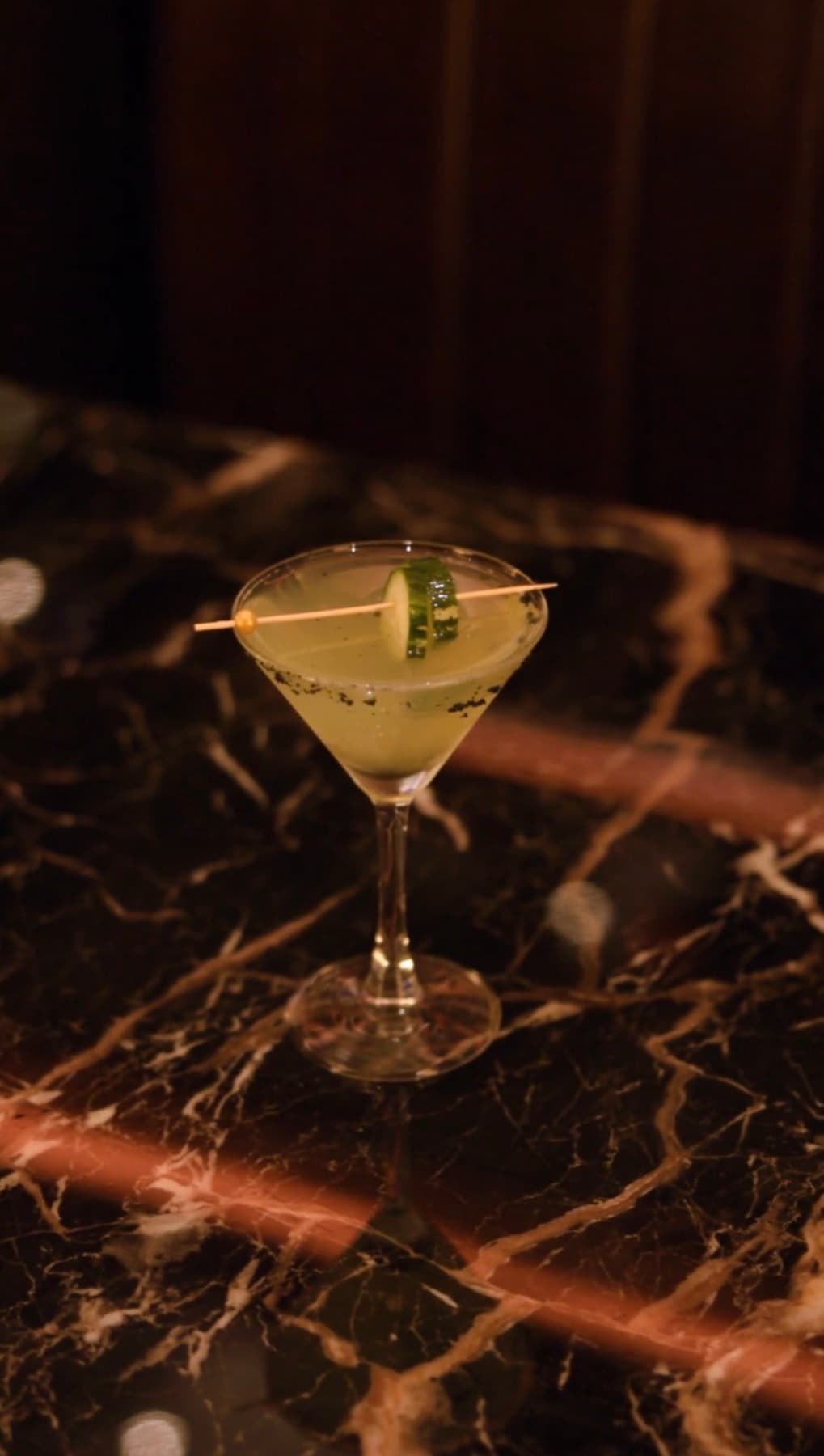 Cucumber martini at the lounge bar