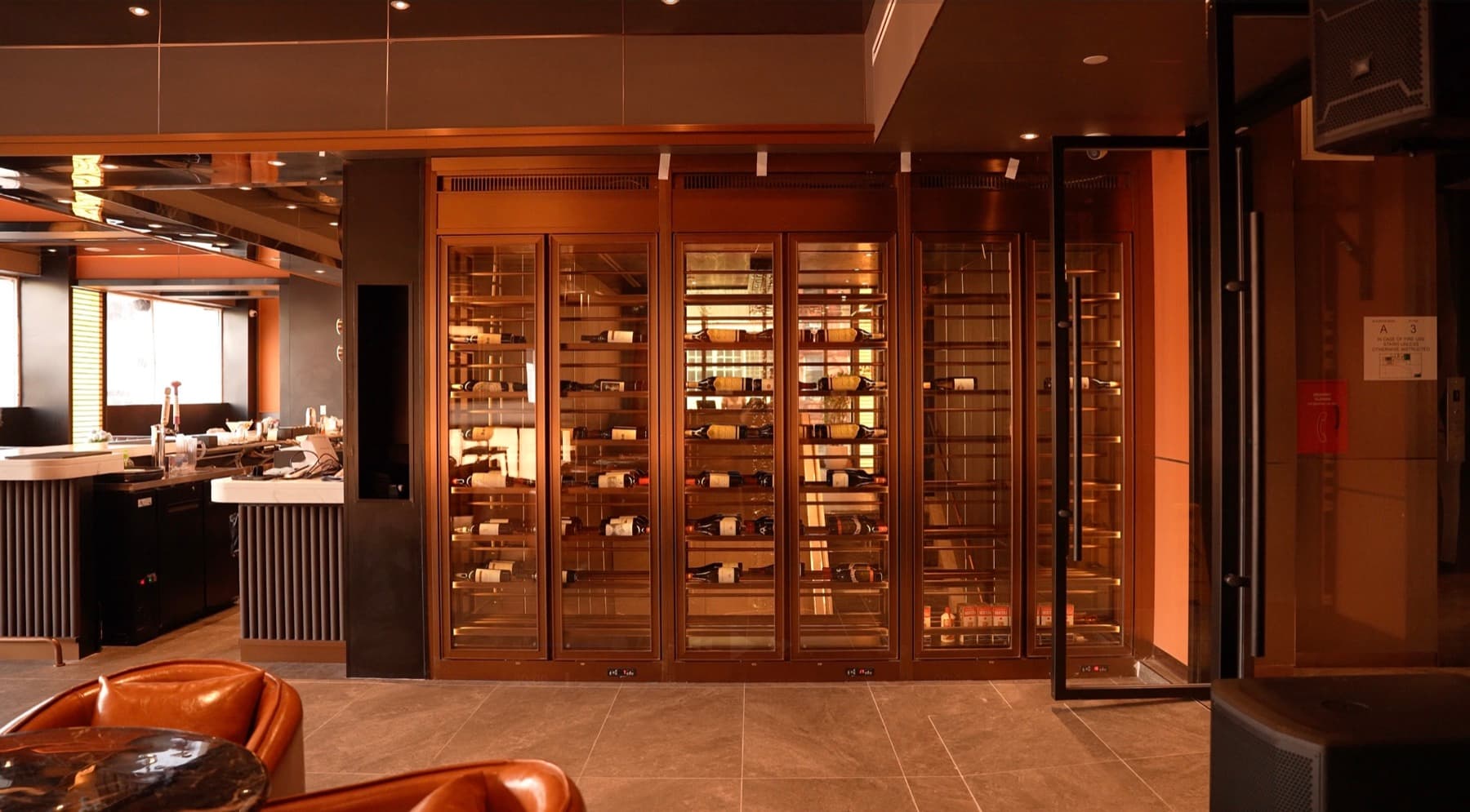 Copper wine cellar cabinets