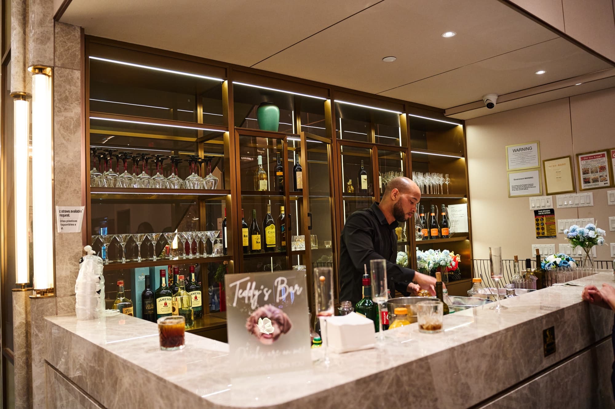 Taffy's Bar with marble counter